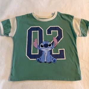 Disney Green and Cream Kids Tee with Blue Character